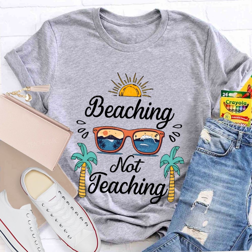 Beaching Not Teaching Pattern Teacher T-shirt
