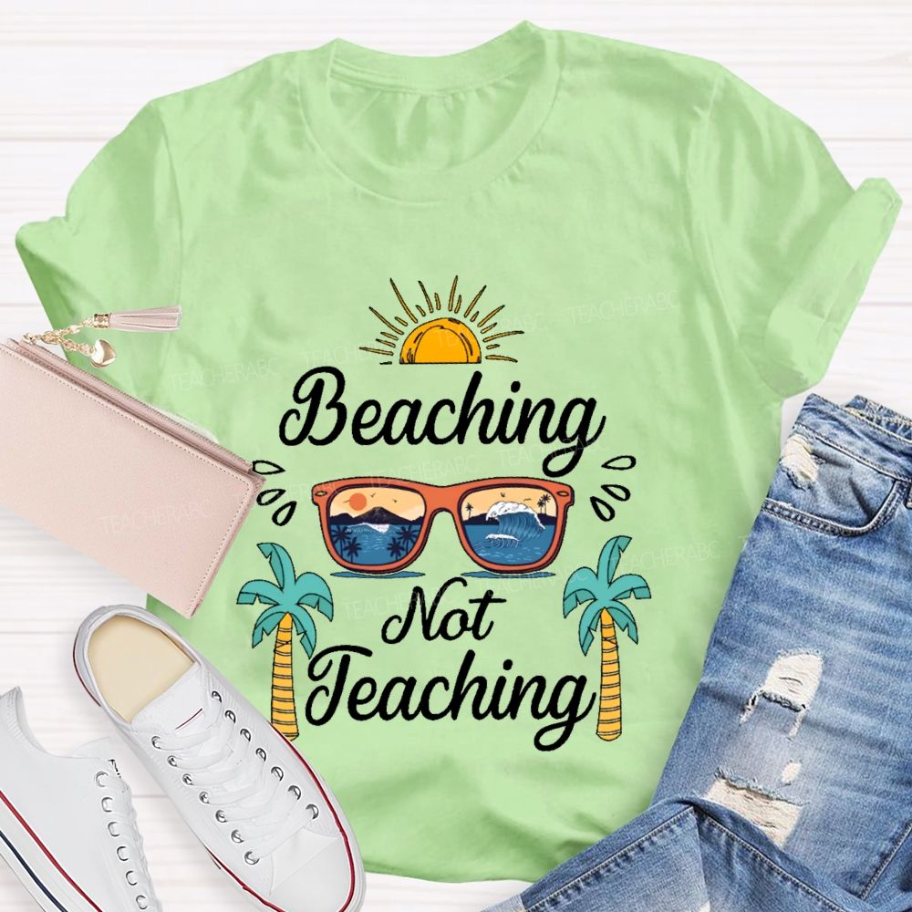 Beaching Not Teaching Pattern Teacher T-shirt