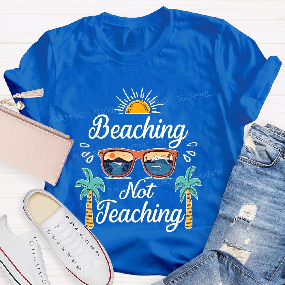 Beaching Not Teaching Pattern Teacher T-shirt