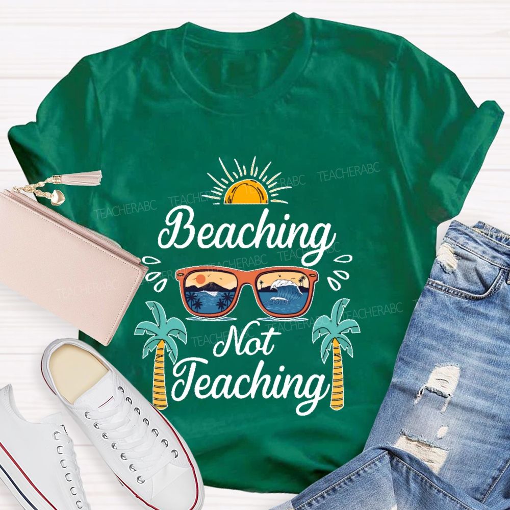 Beaching Not Teaching Pattern Teacher T-shirt