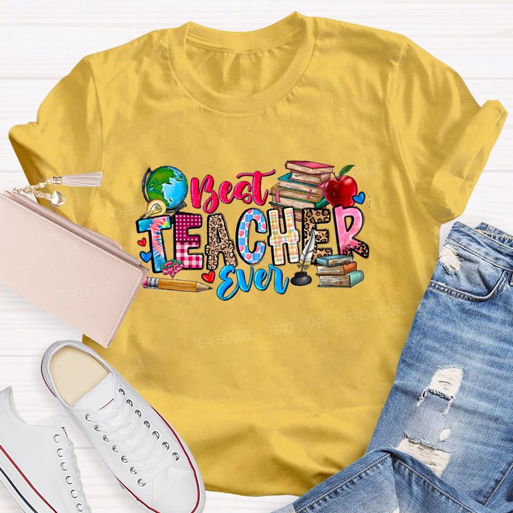 Best Teacher Ever Apple Book T-Shirt