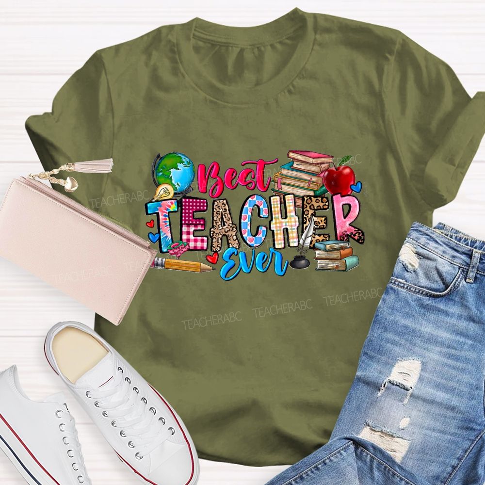 Best Teacher Ever Apple Book T-Shirt