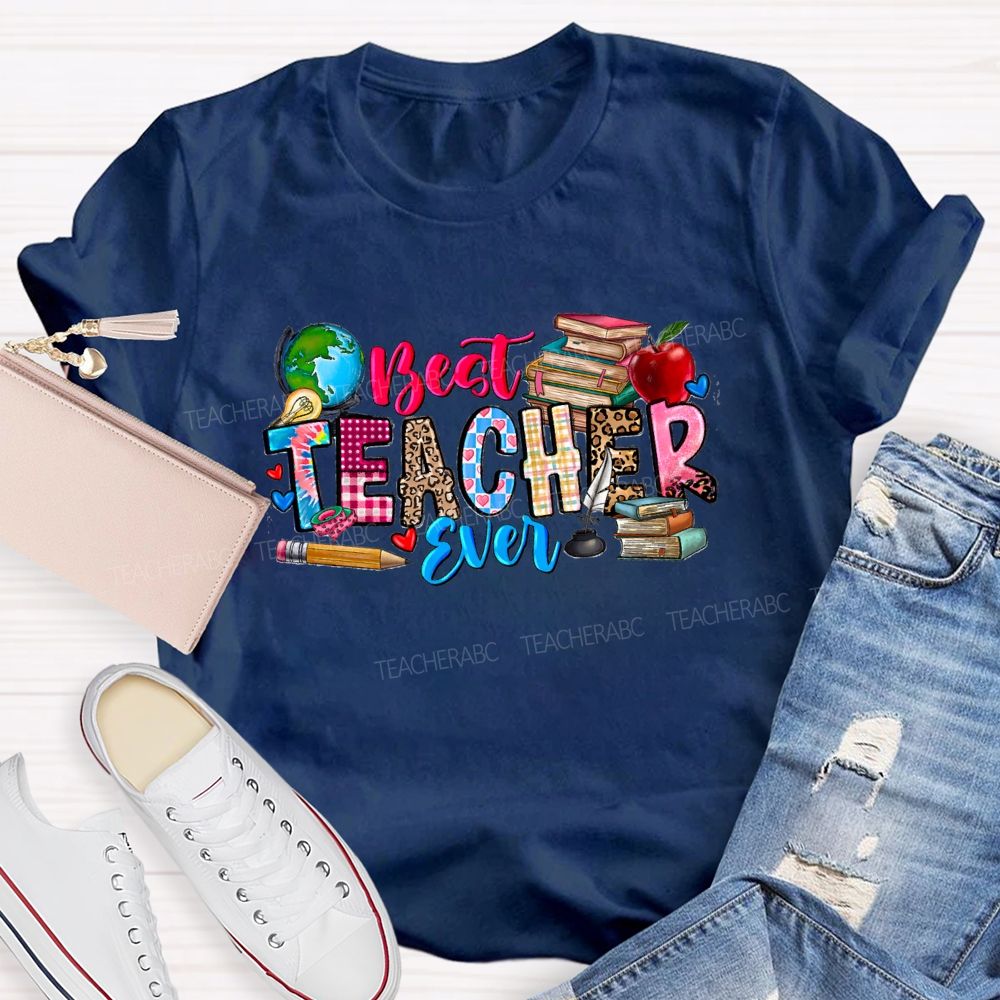 Best Teacher Ever Apple Book T-Shirt