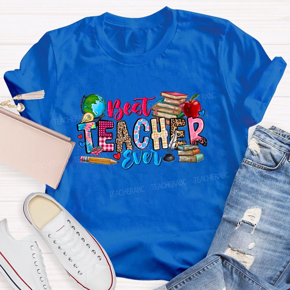 Best Teacher Ever Apple Book T-Shirt