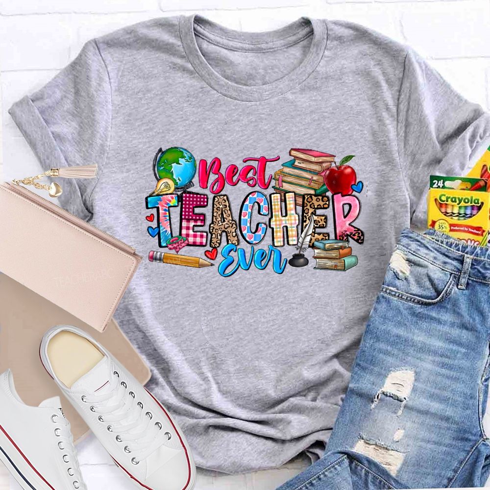 Best Teacher Ever Apple Book T-Shirt