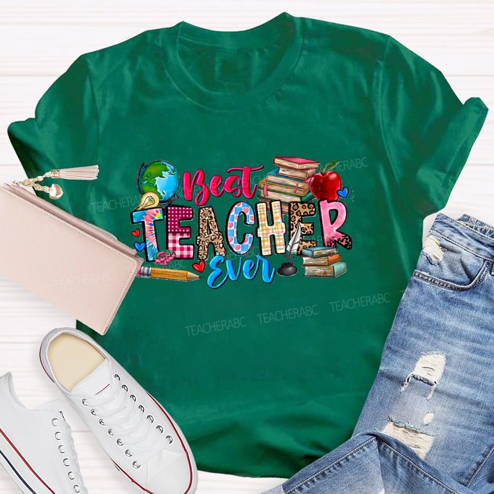 Best Teacher Ever Apple Book T-Shirt