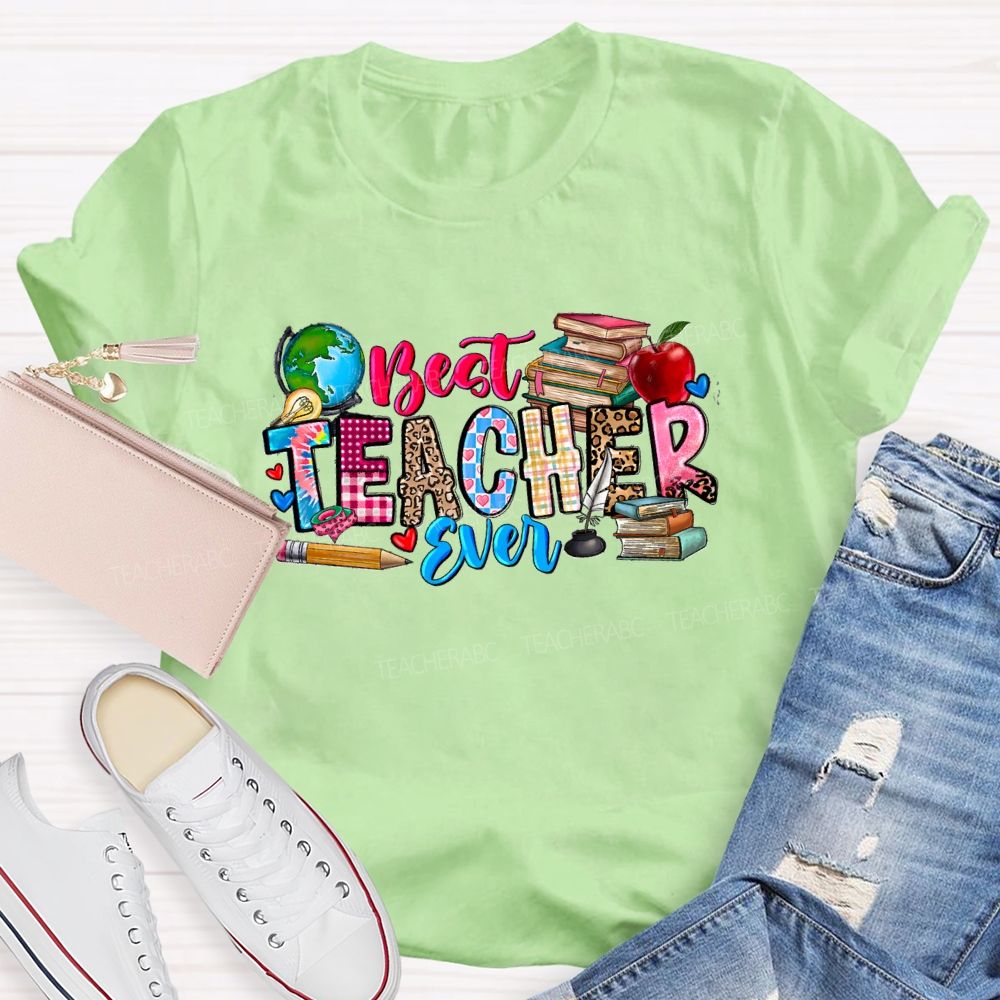 Best Teacher Ever Apple Book T-Shirt