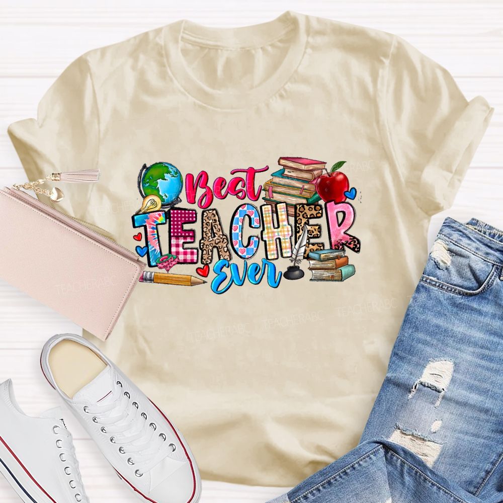Best Teacher Ever Apple Book T-Shirt