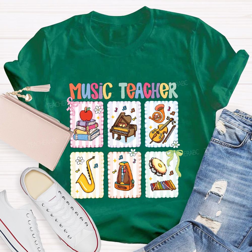 Music Teacher And Various Musical Instruments Teacher T-shirt