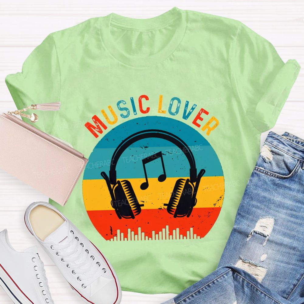 Music Lover And Earphone Music Teacher T-shirt