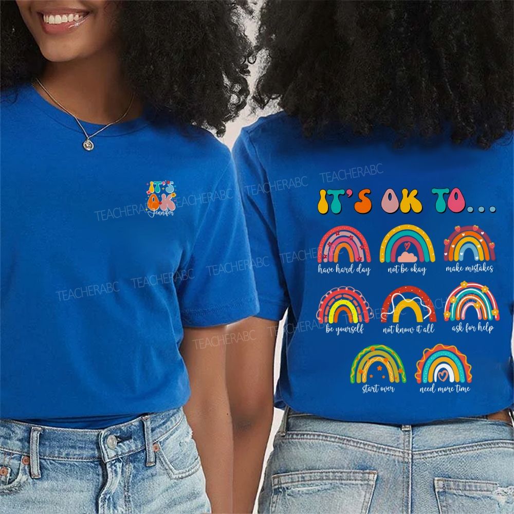 Personalized Name It'S Okay Make Mistakes Start Ever Double Printed T-shirt