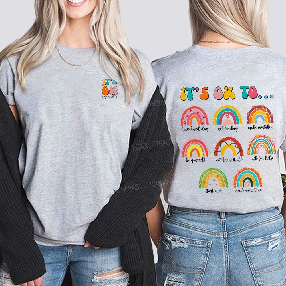 Personalized Name It'S Okay Make Mistakes Start Ever Double Printed T-shirt