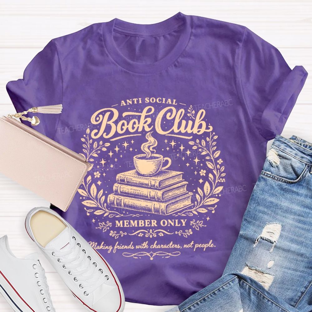 Anti Social Book Club  Teacher T-shirt