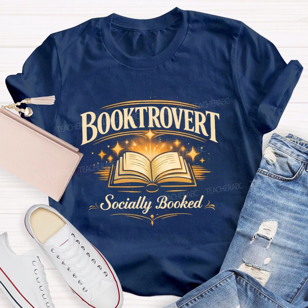 Booktrovert  Socially Booked  Teacher T-shirt