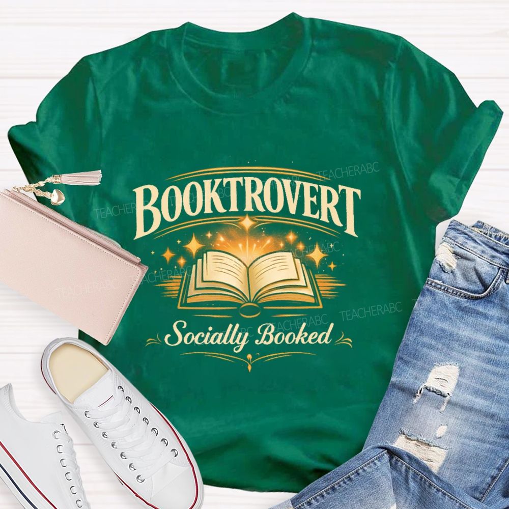 Booktrovert  Socially Booked  Teacher T-shirt