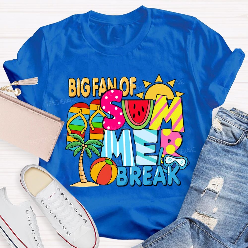 Big Fan Of Summer Break Sunshine Teacher T-Shirt