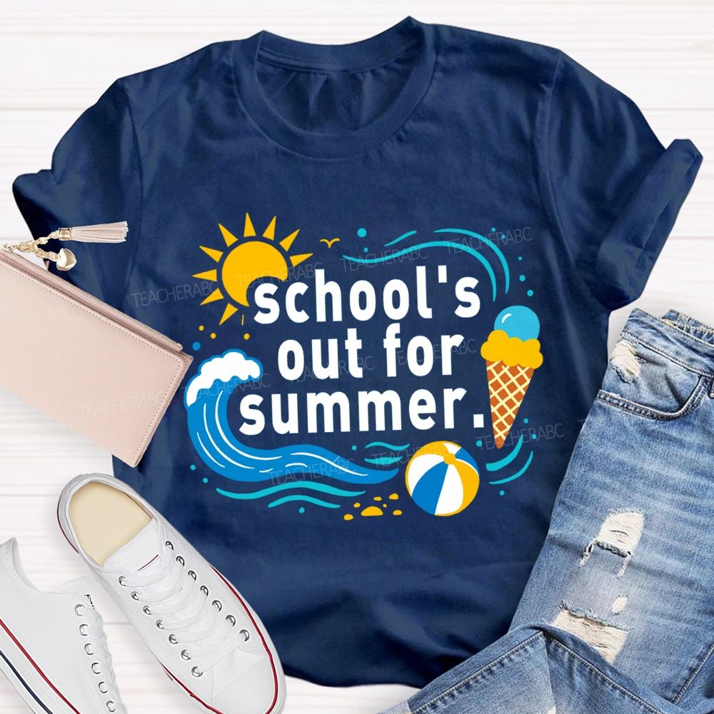 School'S Out For Summer Sunshine Beach Teacher T-Shirt