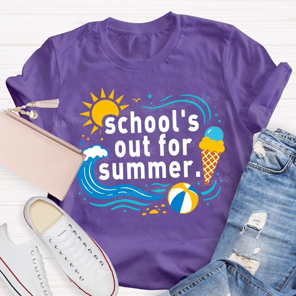 School'S Out For Summer Sunshine Beach Teacher T-Shirt