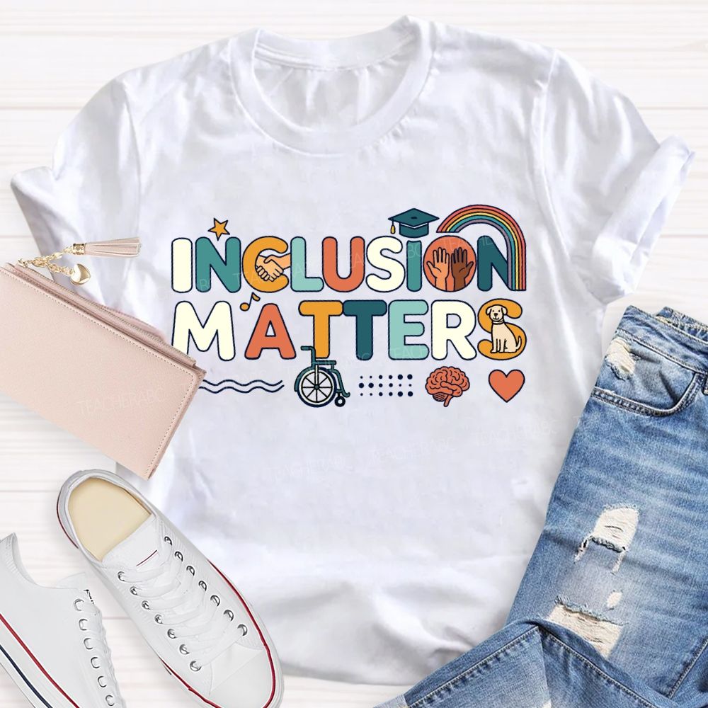 Inclusion Matters Star Rainbow Teacher T-Shirt