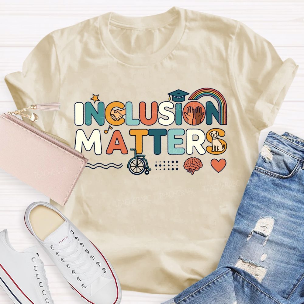 Inclusion Matters Star Rainbow Teacher T-Shirt