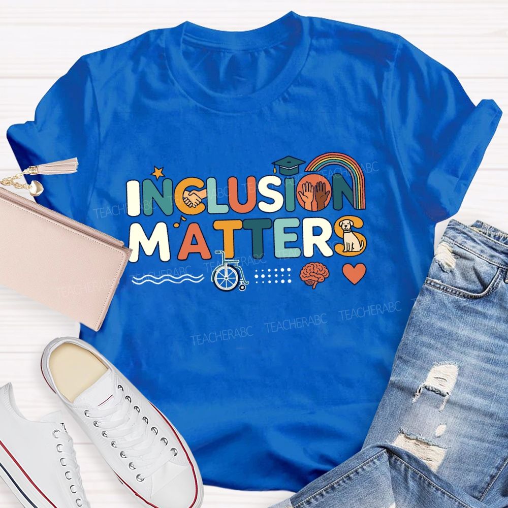 Inclusion Matters Star Rainbow Teacher T-Shirt