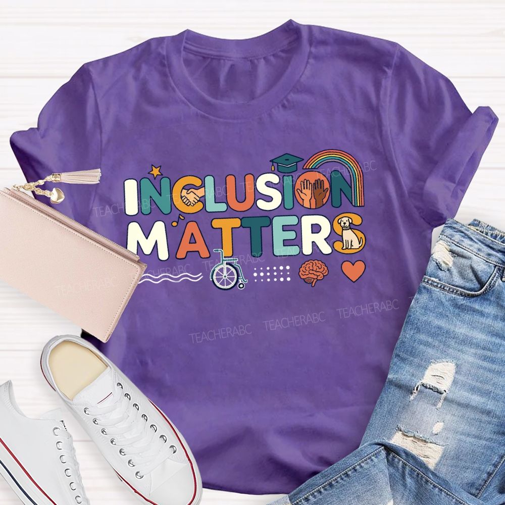 Inclusion Matters Star Rainbow Teacher T-Shirt