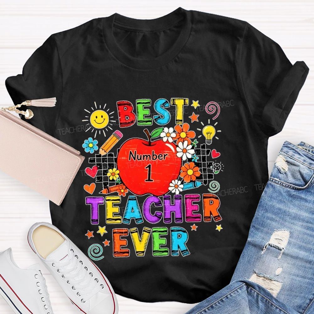 Best Teacher Ever Grid Graphic   Teacher T-shirt