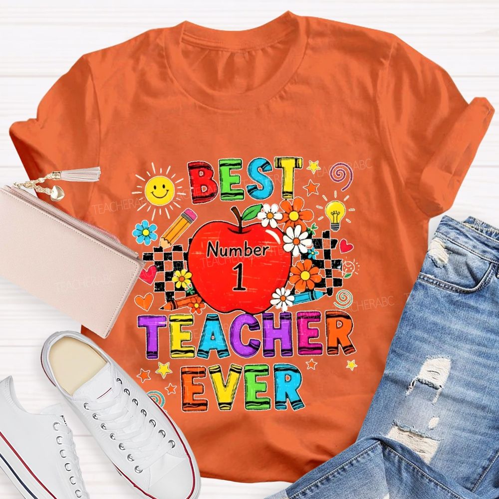 Best Teacher Ever Grid Graphic   Teacher T-shirt