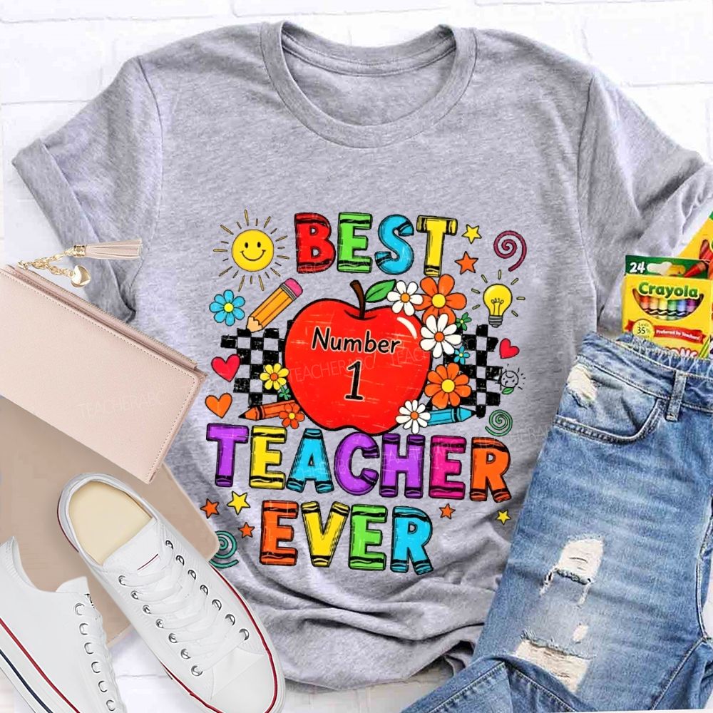 Best Teacher Ever Grid Graphic   Teacher T-shirt