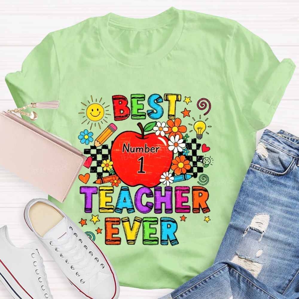 Best Teacher Ever Grid Graphic   Teacher T-shirt
