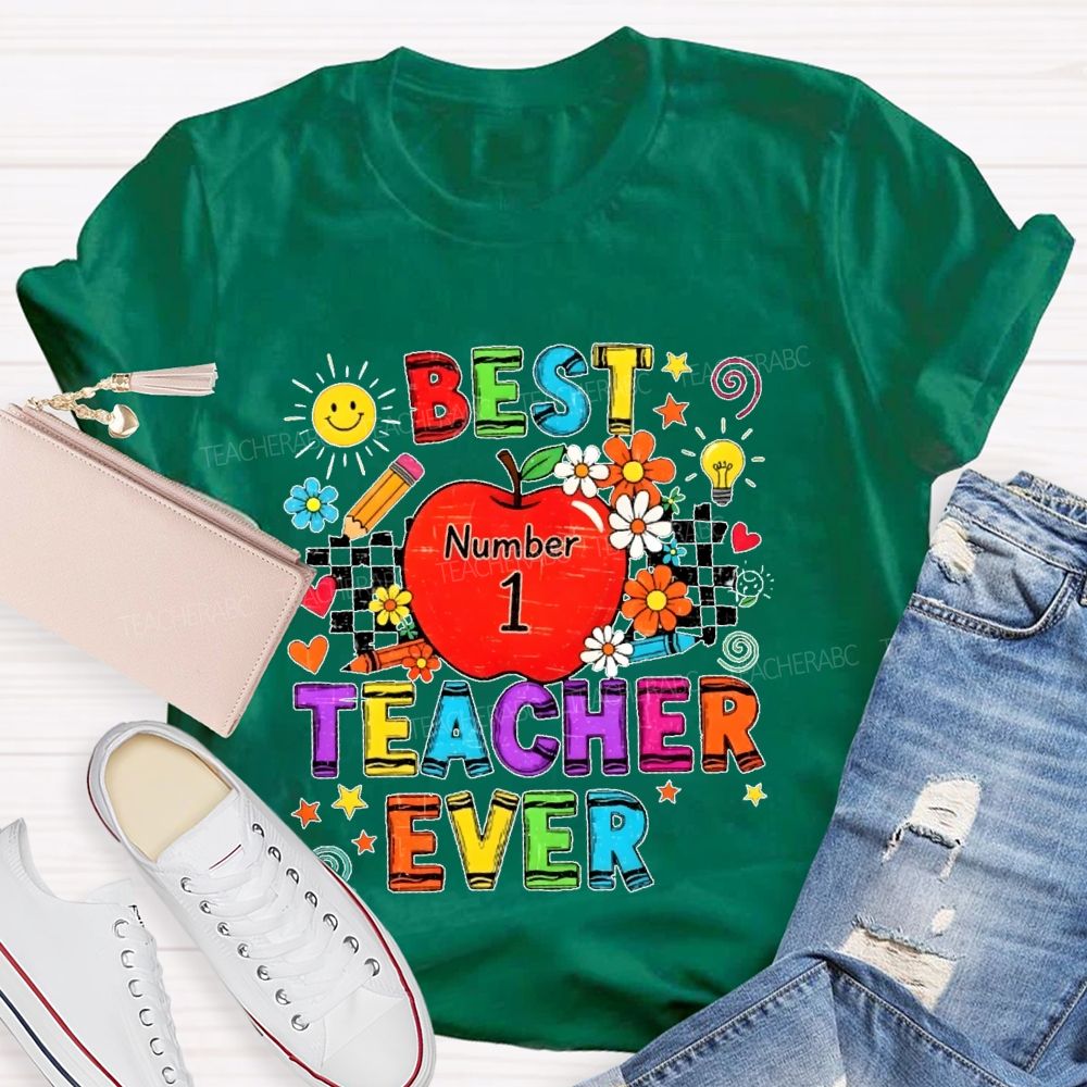 Best Teacher Ever Grid Graphic   Teacher T-shirt