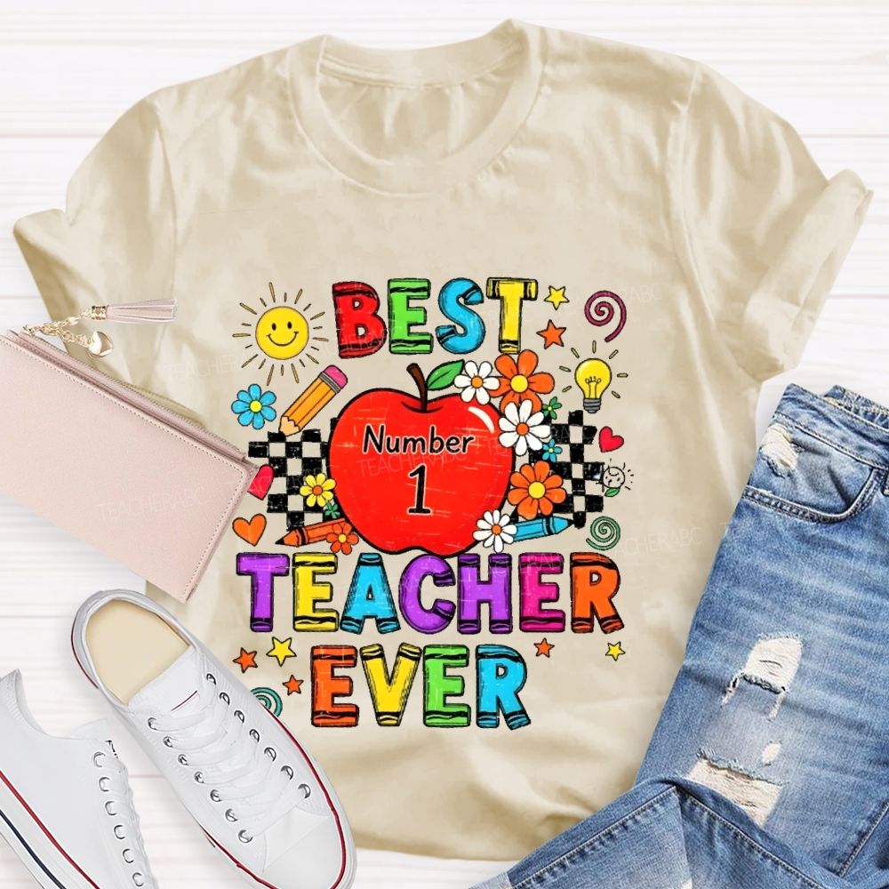 Best Teacher Ever Grid Graphic   Teacher T-shirt