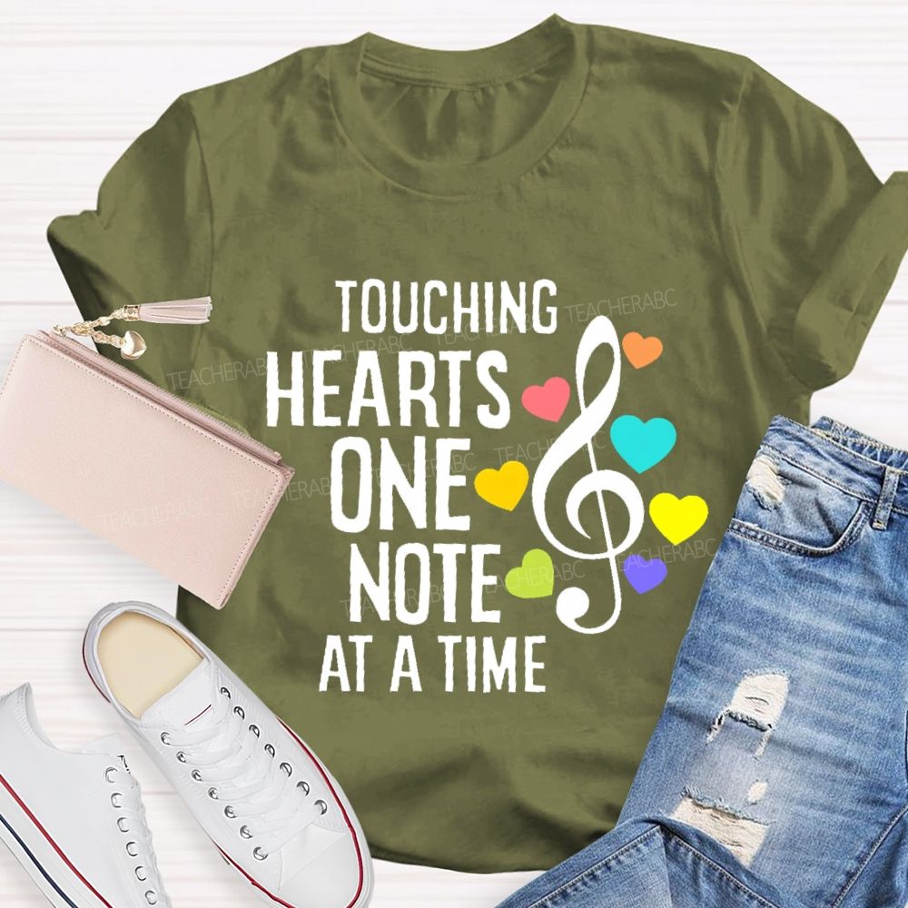 Touching Hearts One Note At A Time  Teacher T-shirt