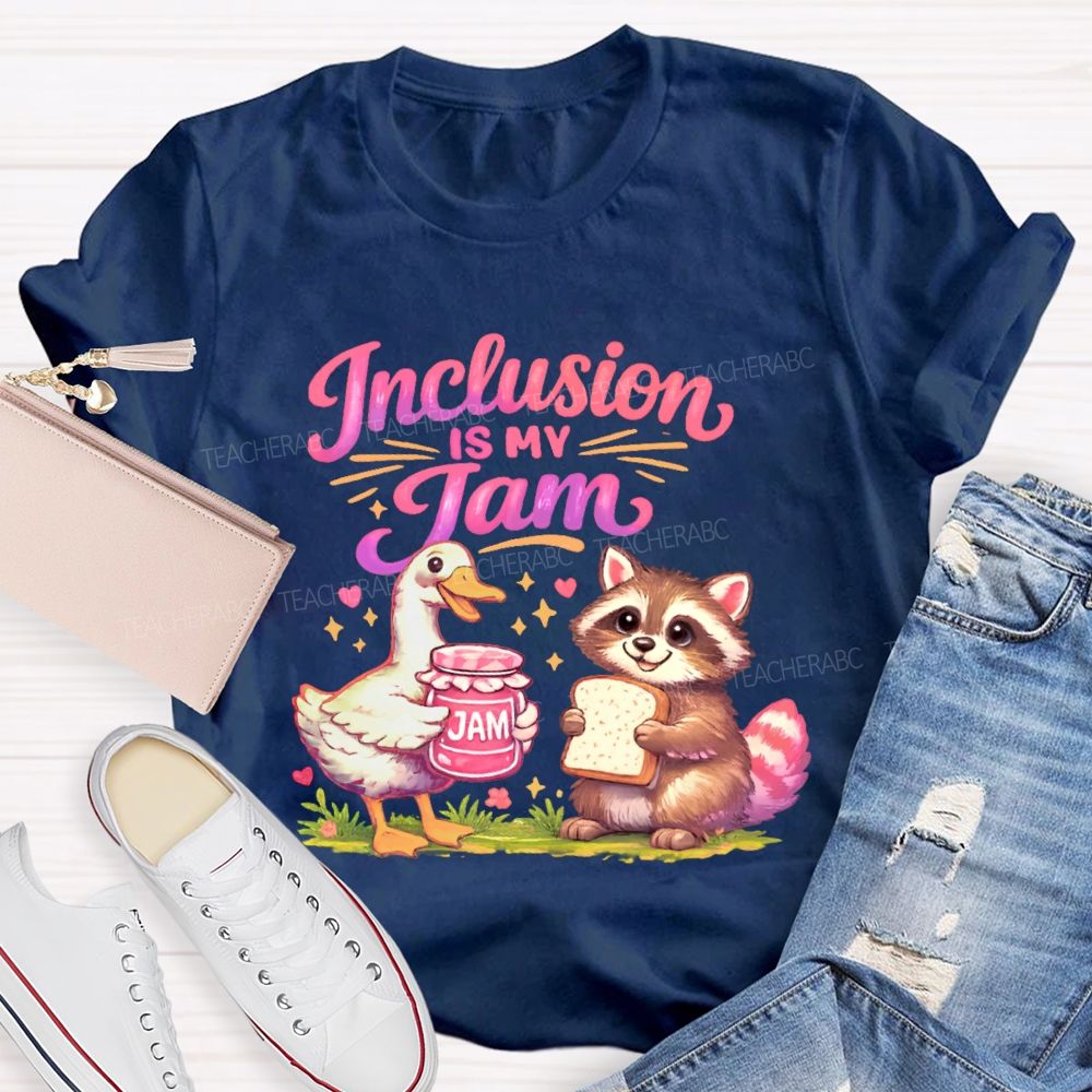 Inclusion Is My Jam Pattern Teacher T-shirt