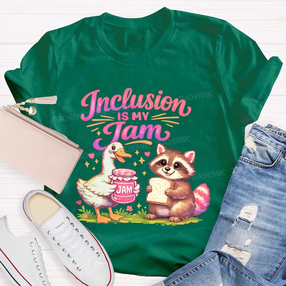 Inclusion Is My Jam Pattern Teacher T-shirt