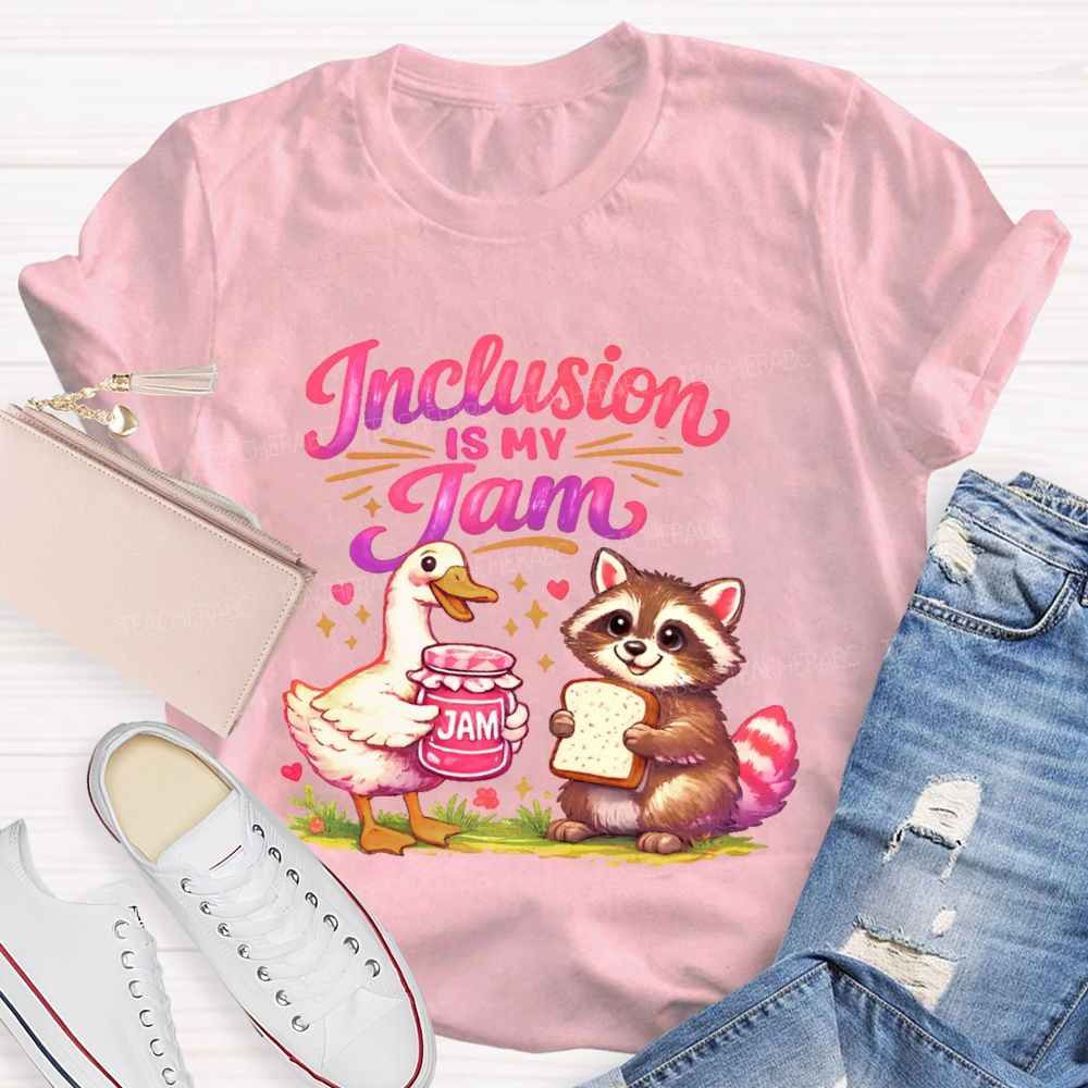Inclusion Is My Jam Pattern Teacher T-shirt