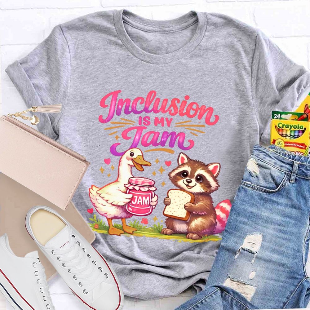 Inclusion Is My Jam Pattern Teacher T-shirt