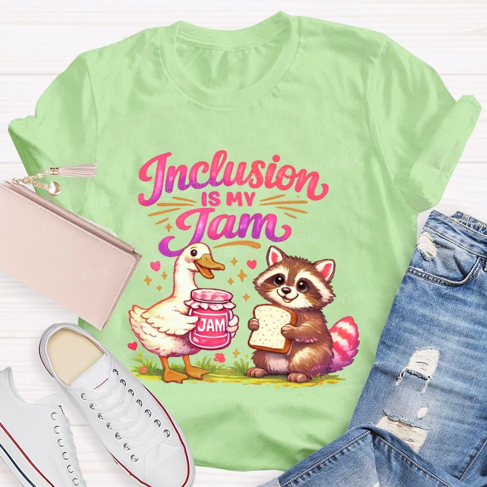 Inclusion Is My Jam Pattern Teacher T-shirt
