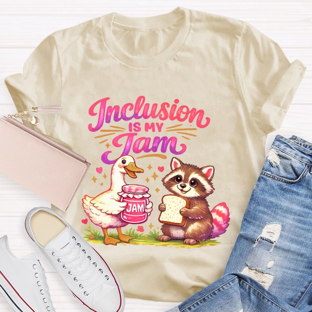 Inclusion Is My Jam Pattern Teacher T-shirt