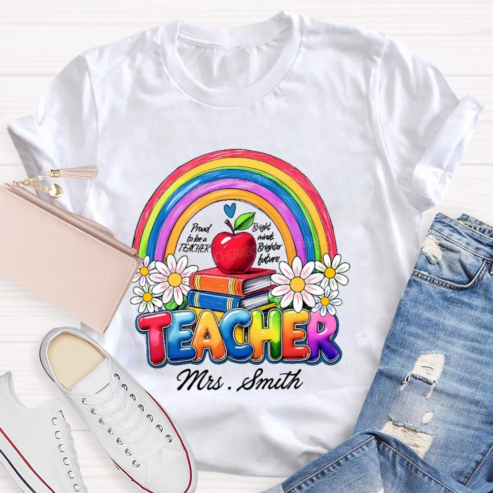 Personalized Name  Proud To Be A Teacher Graphic  Teacher T-shirt