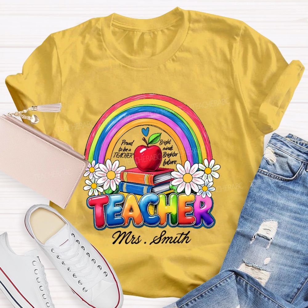 Personalized Name  Proud To Be A Teacher Graphic  Teacher T-shirt