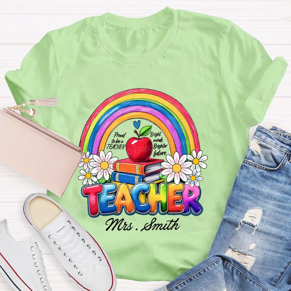 Personalized Name  Proud To Be A Teacher Graphic  Teacher T-shirt