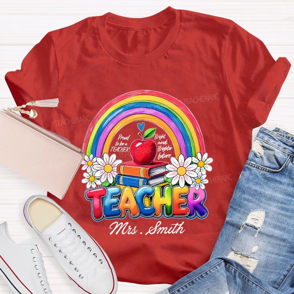 Personalized Name  Proud To Be A Teacher Graphic  Teacher T-shirt