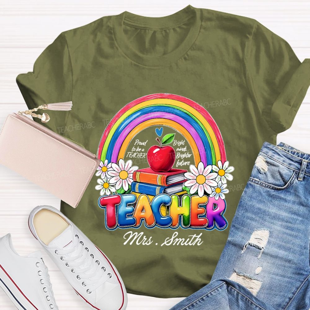 Personalized Name  Proud To Be A Teacher Graphic  Teacher T-shirt