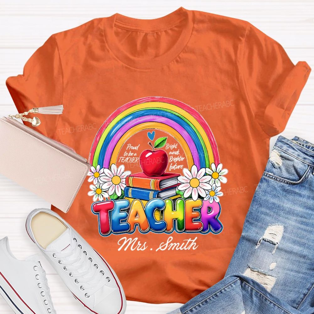 Personalized Name  Proud To Be A Teacher Graphic  Teacher T-shirt