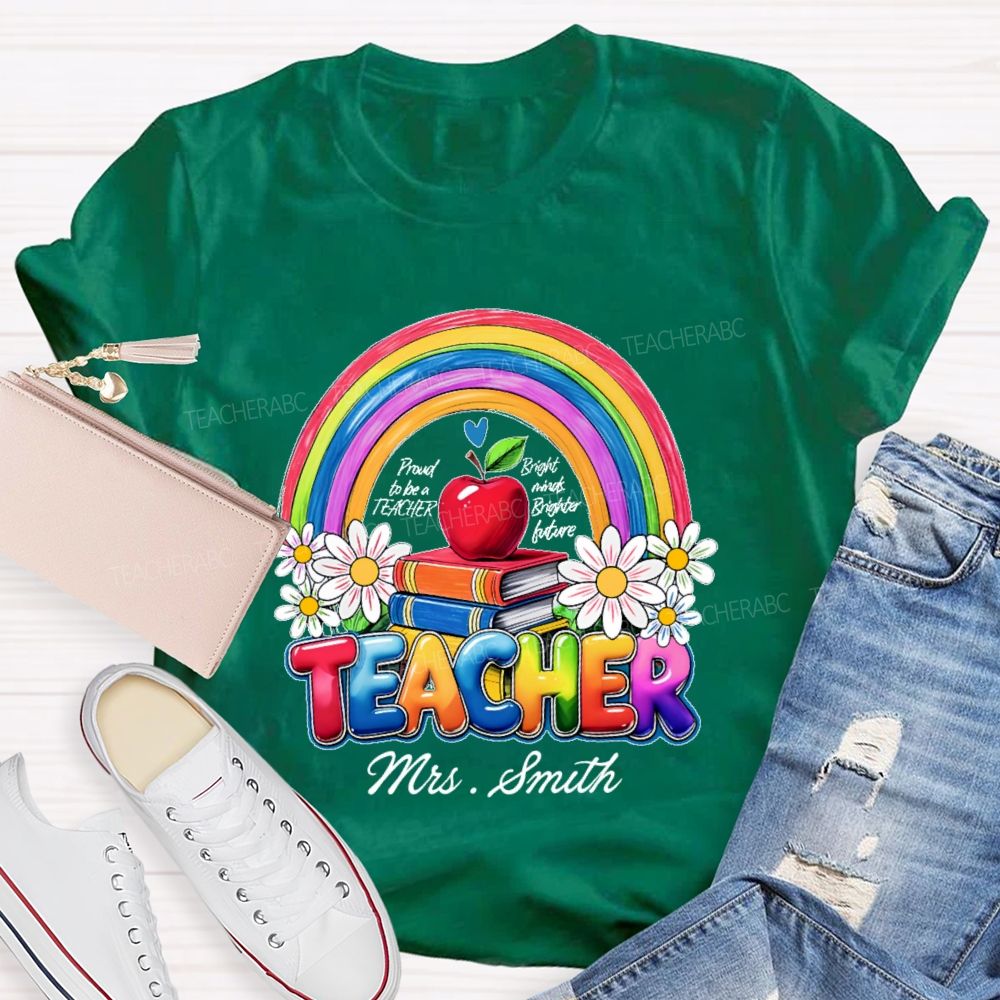 Personalized Name  Proud To Be A Teacher Graphic  Teacher T-shirt
