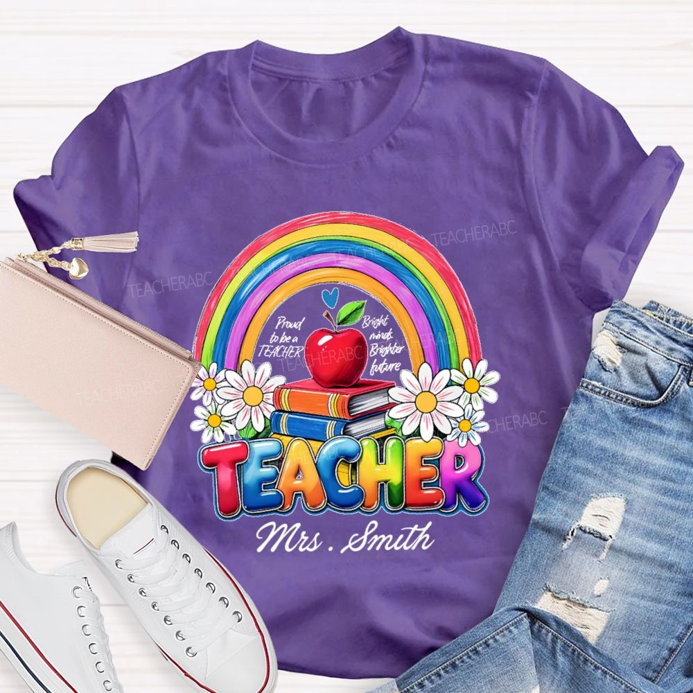 Personalized Name  Proud To Be A Teacher Graphic  Teacher T-shirt