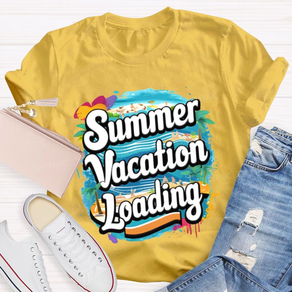 Summer Vacation Loading Graphic  Teacher T-shirt