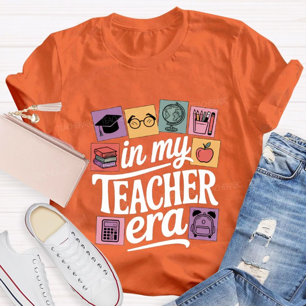 In My Teacher Era And Office Supplies Teacher T-shirt