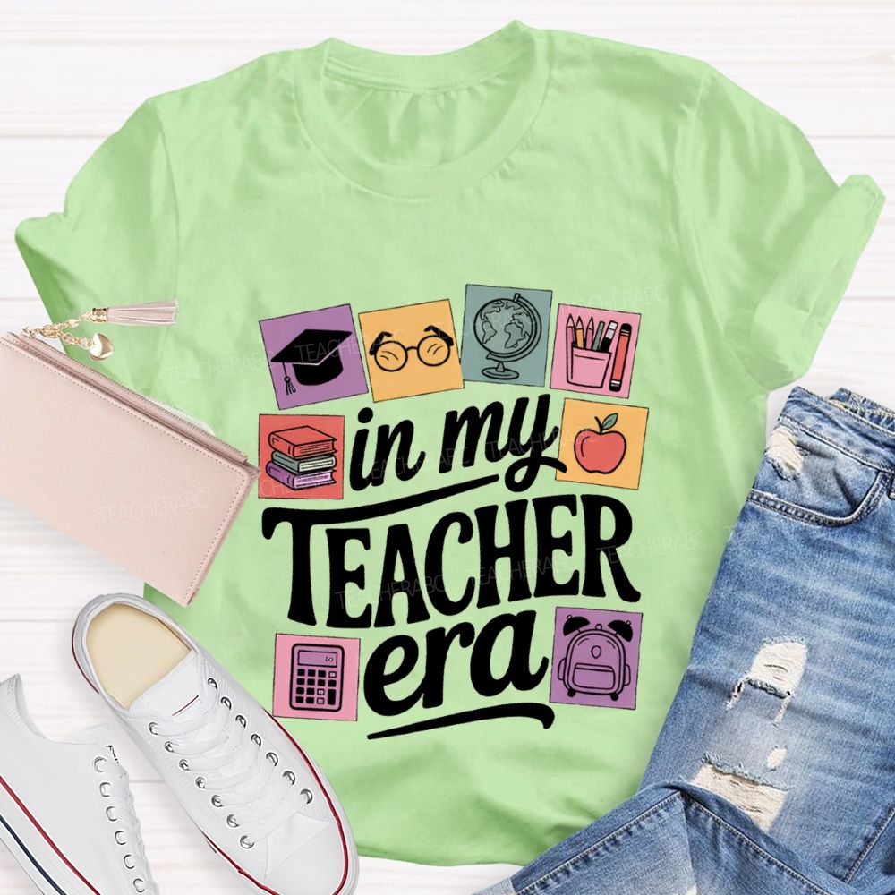 In My Teacher Era And Office Supplies Teacher T-shirt